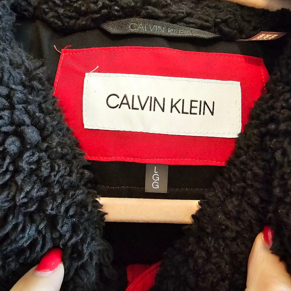 Men's Calvin Klein Red Puffer Jacket Size L - Picture 9 of 10